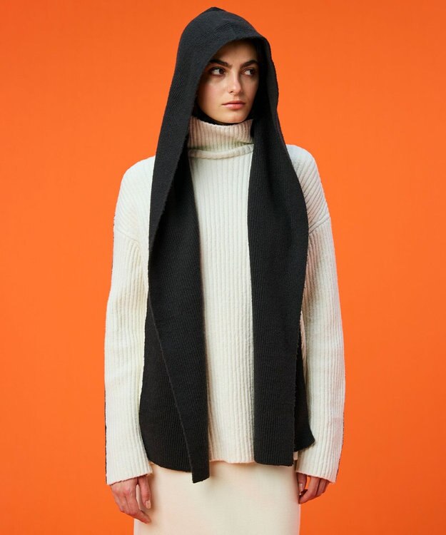 BEIGE， 【洗える】BERTAINA / コットンフーディマフラー C.Gray