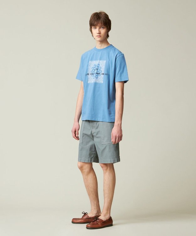 J.PRESS MEN ペイズリーバンダナプリントTシャツ ダルブルー系