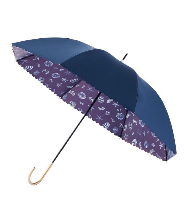 MOONBAT estaa 晴雨兼用 長傘 日傘 メモリアルビーチ 遮光 遮熱 UV ディープブルー