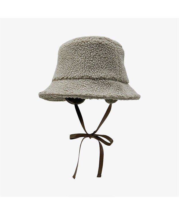 林八百吉商店 un chapeau 耳付きボアバケット ブラウン