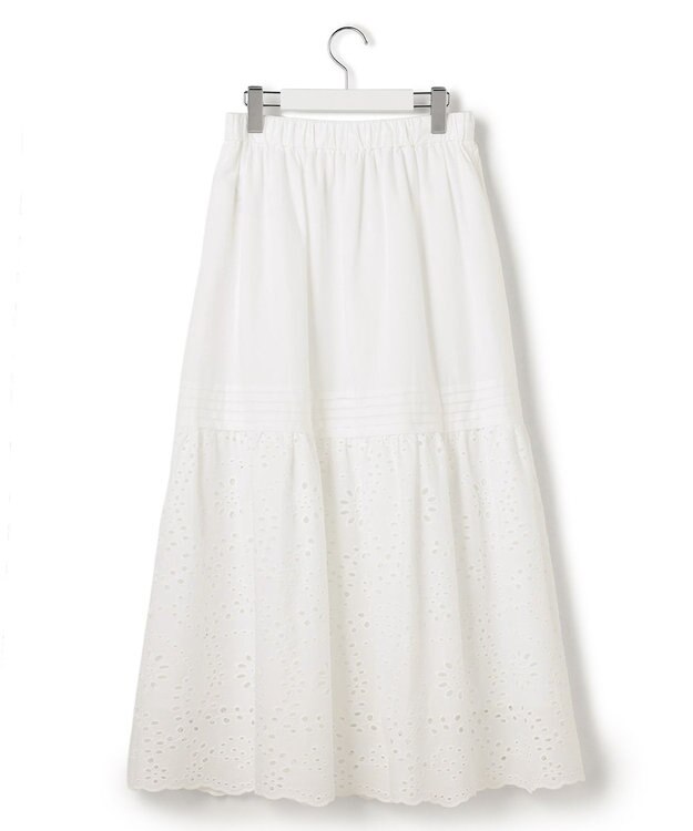 23区 【先行予約】カットワークエンブロイダリー スカート ホワイト系