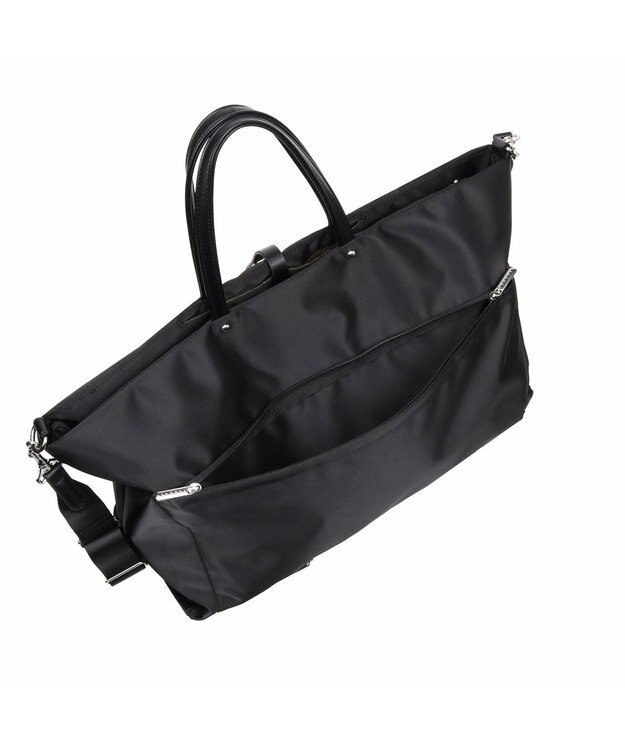 ACE BAGS & LUGGAGE PROGRES プログレ ミュー トートバッグ 2WAY セットアップ機能 ショルダーベルト付き 17396  トートバッグ レディース ユーティリティポケット ボストンバッグ ブラック