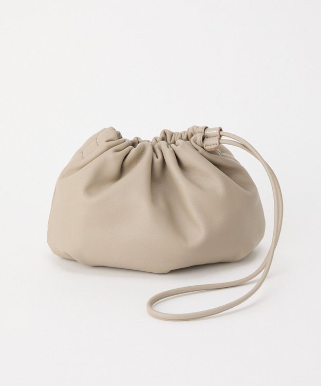 russet レザー巾着4WAYショルダーバッグ(CE-1454) GrayBeige