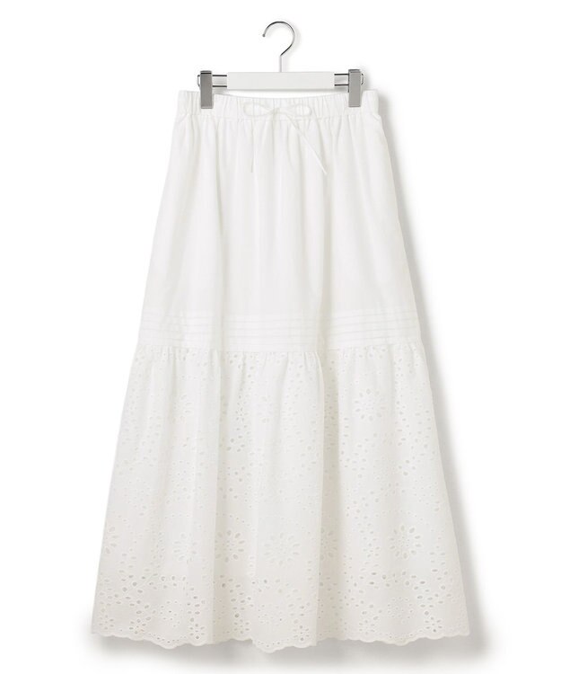 23区 【先行予約】カットワークエンブロイダリー スカート ホワイト系