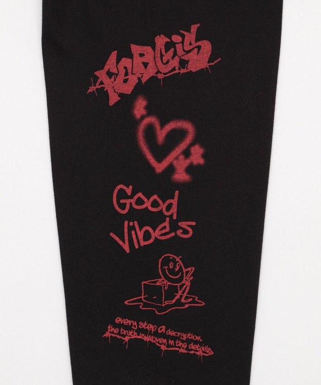 WEGO 【ユニセックス着用ITEM/MLサイズ展開】スリーブロゴグラフィックラグランT（LS） ブラック