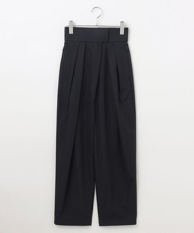 #Newans ２タックコクーンワイドパンツ ブラック