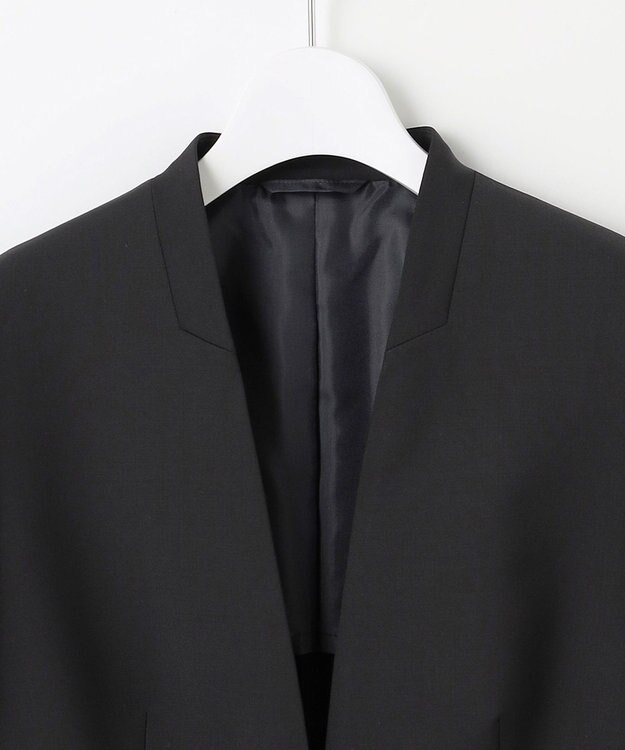 J.PRESS LADIES 【セットアップ対応】BAHARIYE SOLID ノーカラー ジャケット ブラック系