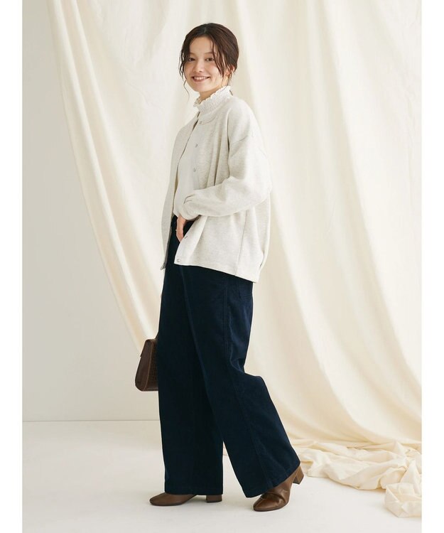 CRAFT STANDARD BOUTIQUE 裏起毛リングドットカーディガン Oatmeal