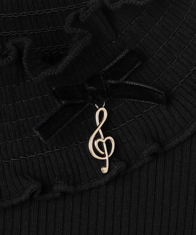 ANY KIDS 音符チャーム付き カットソー ブラック