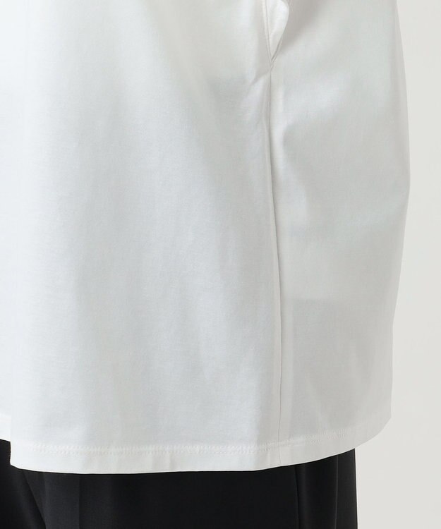 23区 【R(アール)】プレミアムコットンジャージー フリルスリーブカットソー オフホワイト系