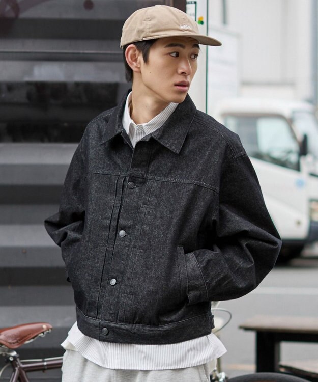 WEGO 【ユニセックス着用ITEM】リジットデニムジャケット デニムブラック