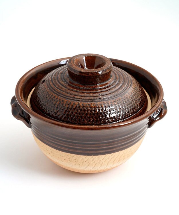 たち吉 【たち吉】伊賀飛びカンナごはん鍋（飴釉）〈１個〉伊賀焼 ブラック