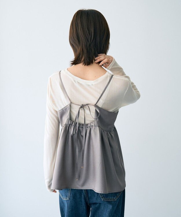 YECCA VECCA シャイニーオーバーキャミ Mocha