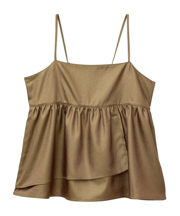 YECCA VECCA シャイニーオーバーキャミ Camel