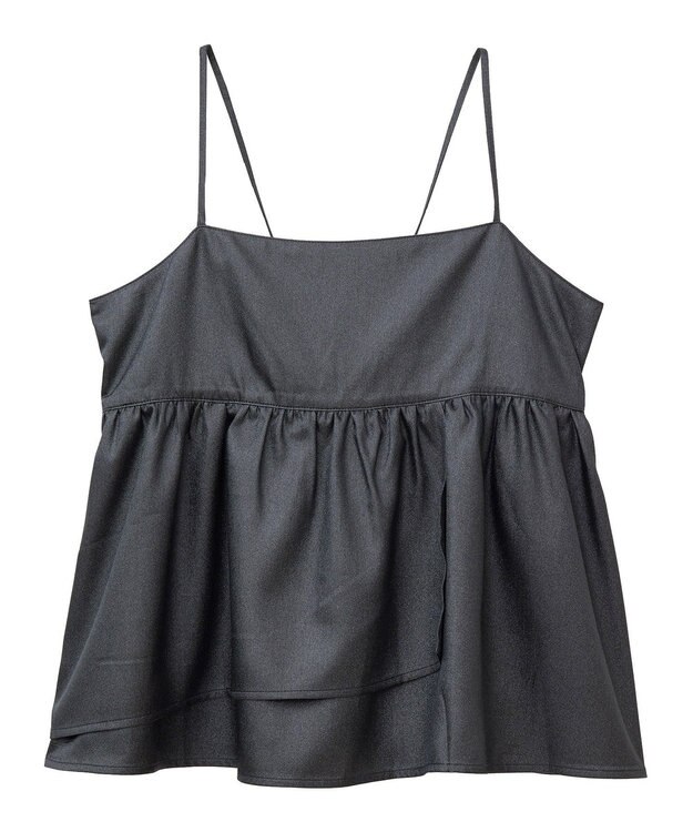 YECCA VECCA シャイニーオーバーキャミ Black