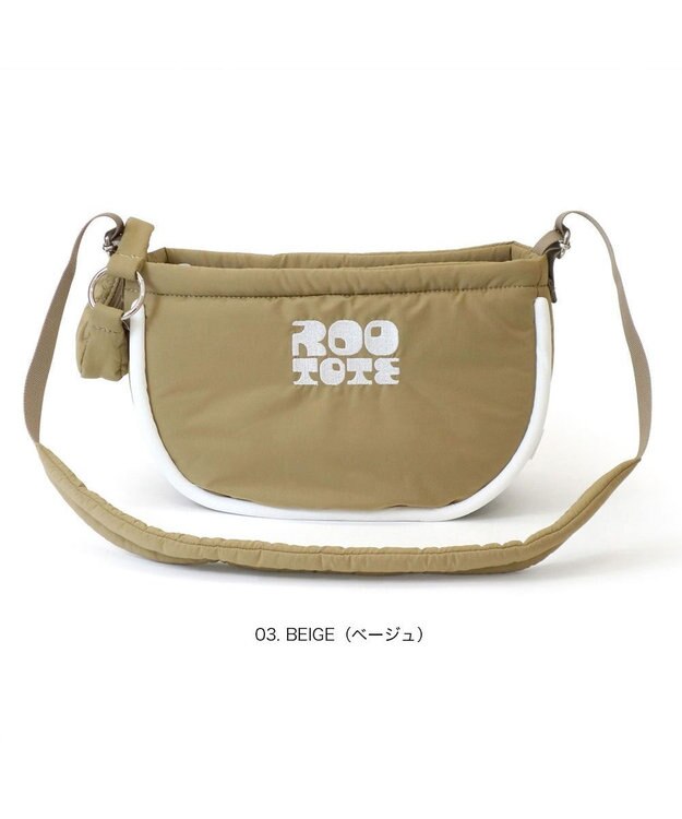 ROOTOTE 3641【ふわふわ軽量】SN.デリ.パファーハーフムーン-A 03：ベージュ