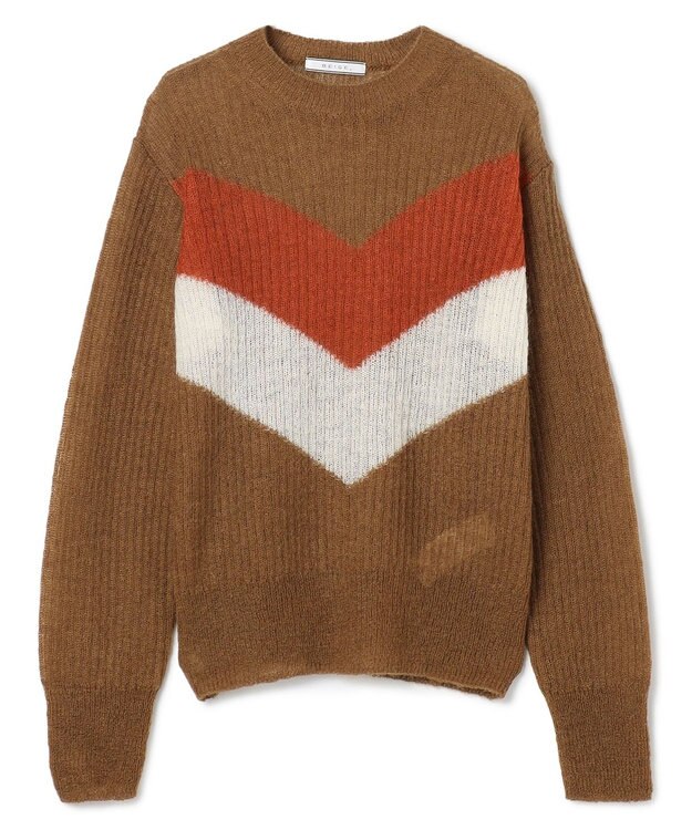 BEIGE， MARS / キッドモヘアインターシャニット OrangeRed × Brown