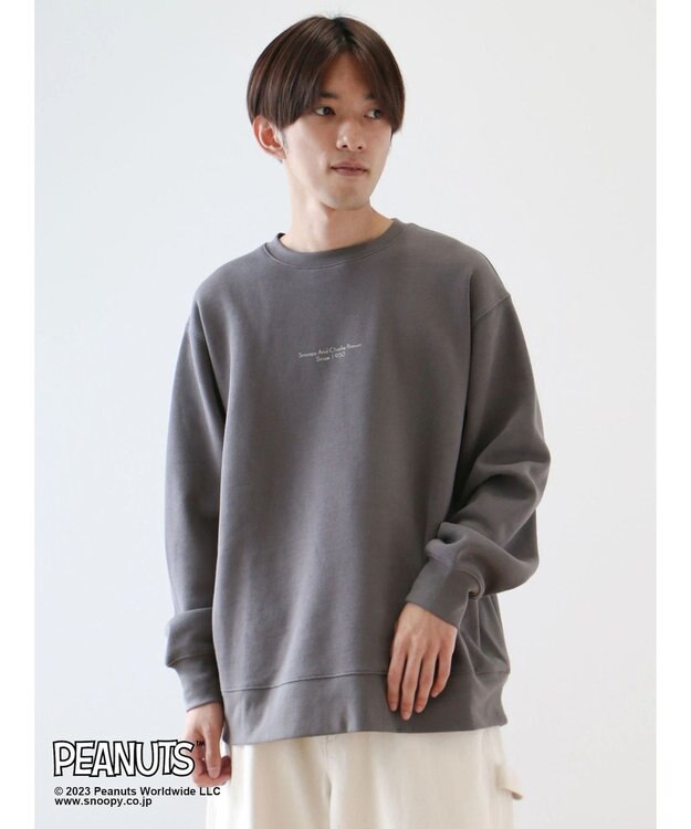 CRAFT STANDARD BOUTIQUE ＰＥＡＮＵＴＳ裏起毛スウェットクルー Charcoal Gray