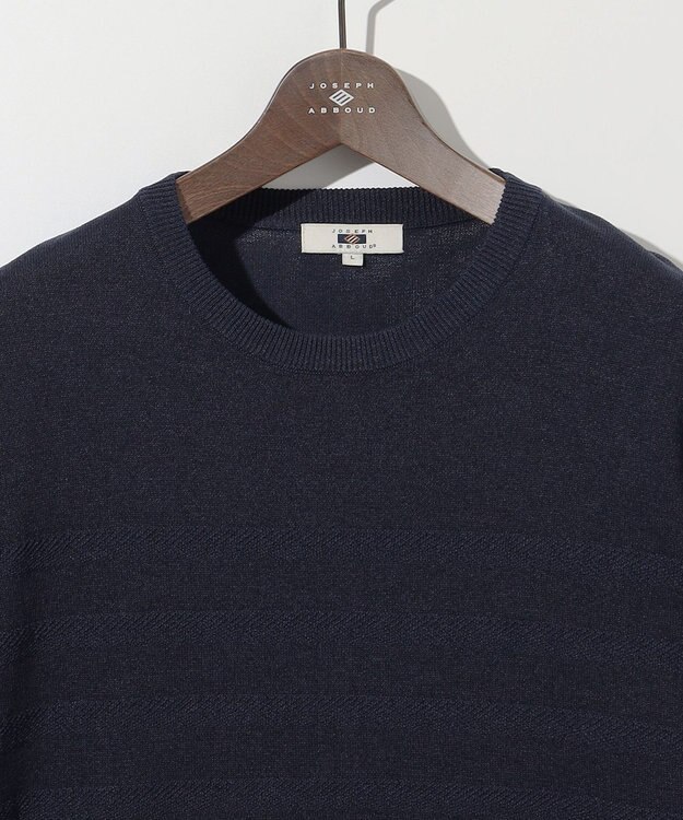 JOSEPH ABBOUD 【キングサイズ・エコ素材/軽量/通気性/速乾性】ペーパーヤーンニット Ｔシャツ ネイビー系