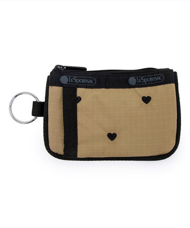 LeSportsac KEY CARD HOLDER/モカブラックハートエンブロイダリー