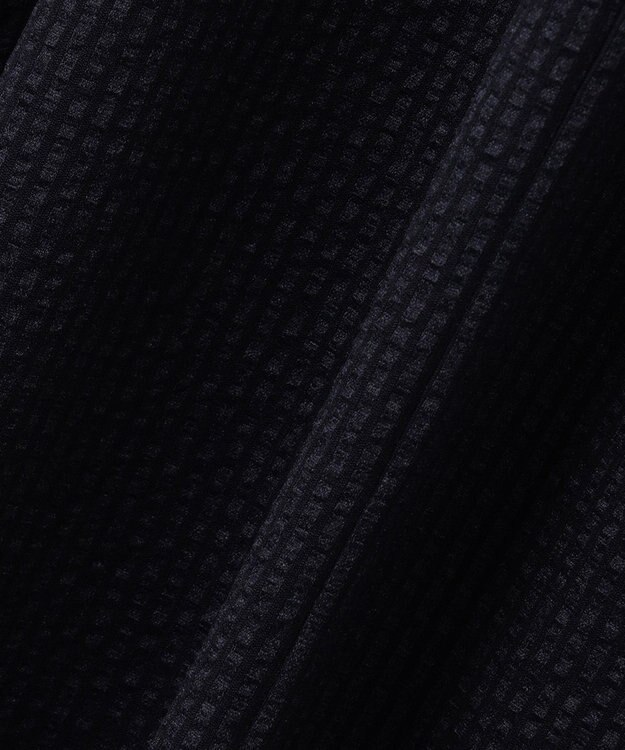 自由区 【WEB限定・洗える・XSサイズあり】シャドウサッカー ワンピース ネイビー系