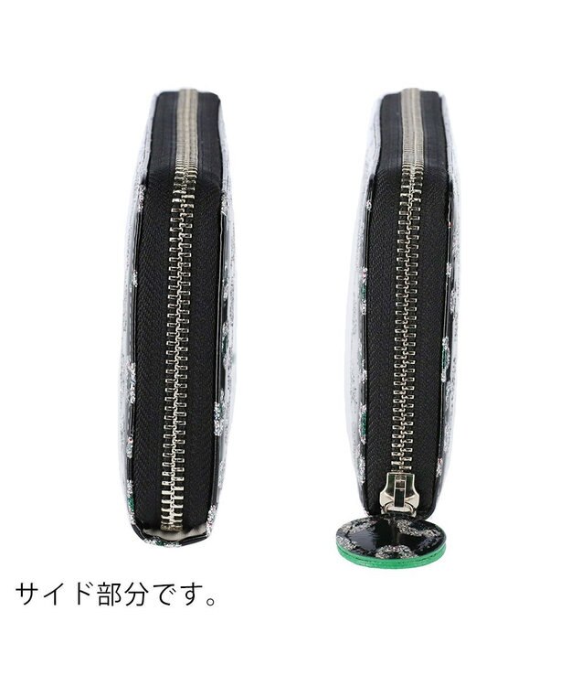 tsumori chisato CARRY グリッターフラワー ラウンドファスナー 長財布 ブラック