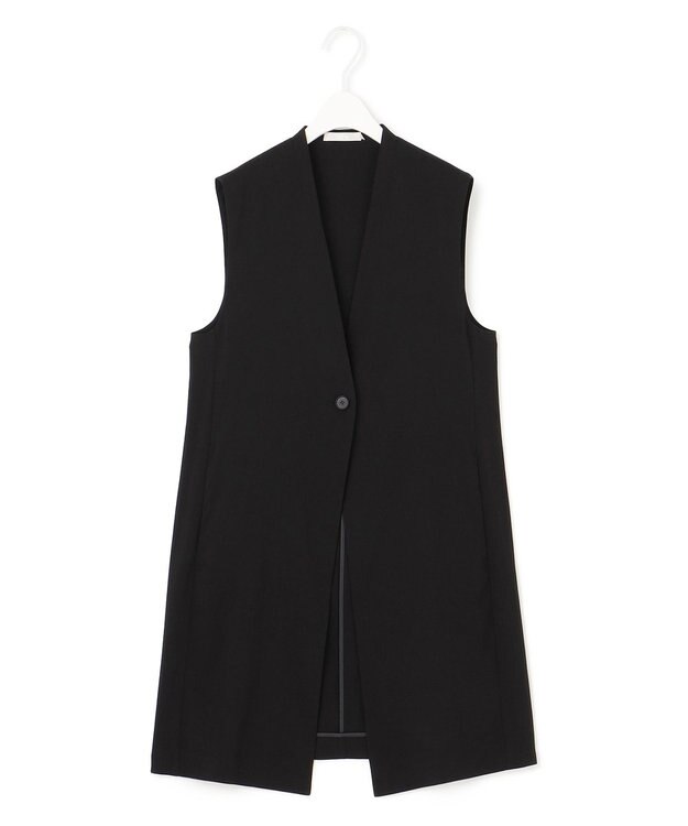 ICB 【洗える】T/Rドライリネン ジレ ブラック系