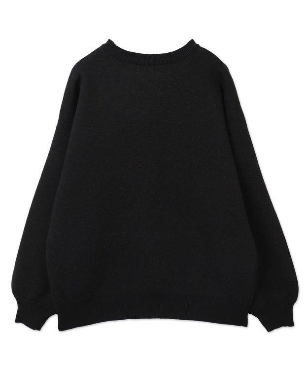 WEGO グラフィックBIGニットプルオーバー ブラック
