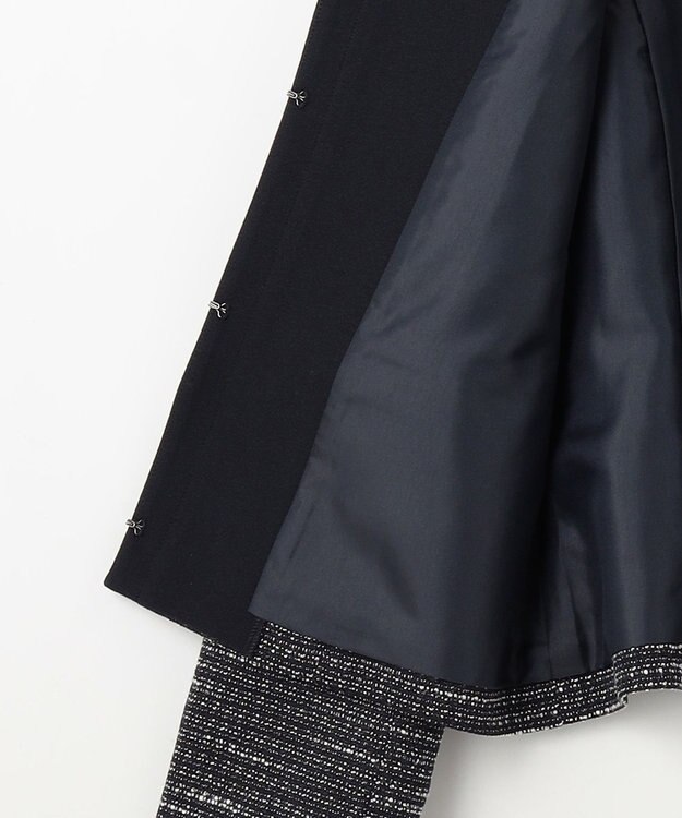 ANY SIS リップルボーダーストレッチ ジャケット ネイビーシャンブレー