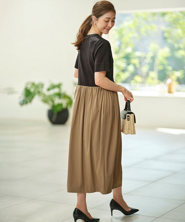 組曲 S 【WEB限定】コンビネーションコクーンワンピース カーキ系