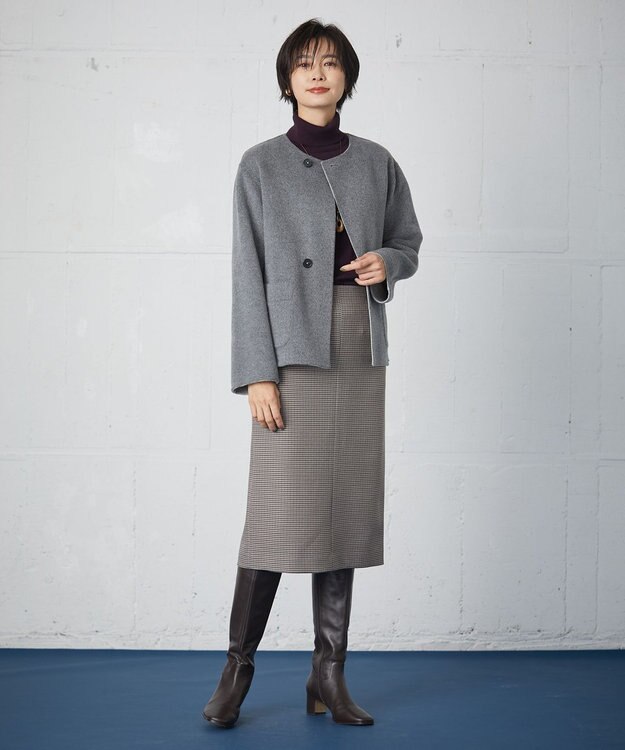 J.PRESS LADIES L 【洗える】PRINCE タートルネック ニット パープル系