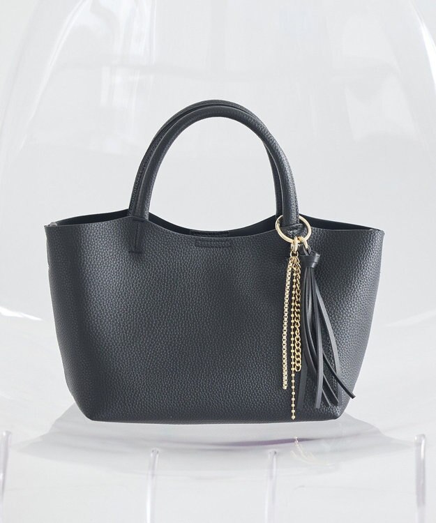 earth music&ecology 【軽量】チャーム付きミニトートバッグ Black