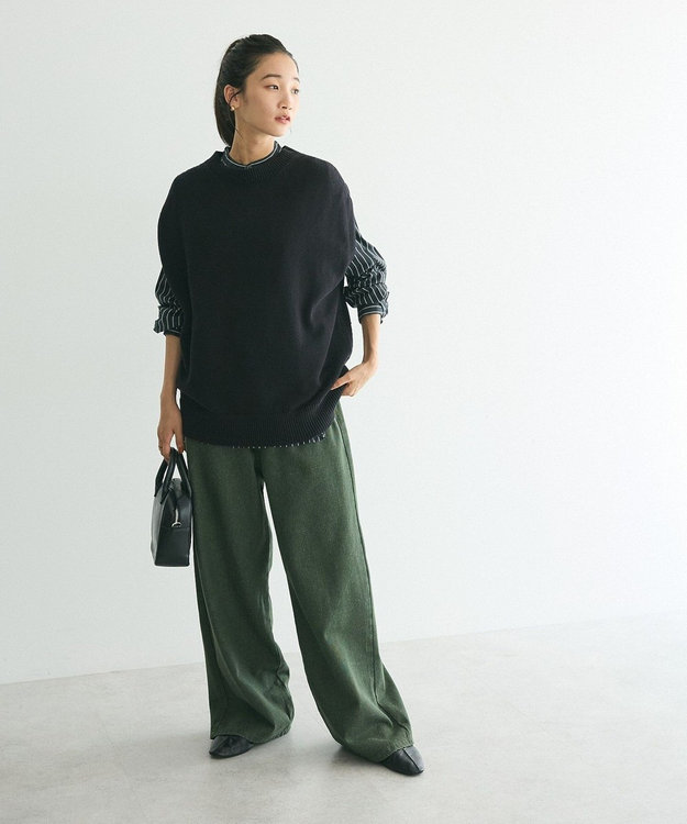 CRAFT STANDARD BOUTIQUE ホックワイドパンツ Khaki