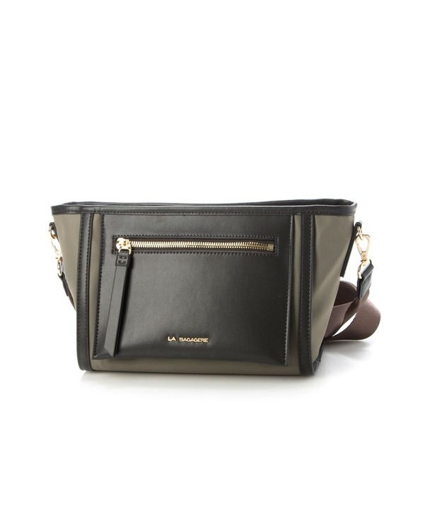 LA BAGAGERIE リサイクルレザー　フラップショルダー グレージュ