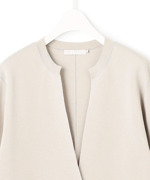 ICB L 【洗える】 アセテートミラノ ロングカーディガン トープ系