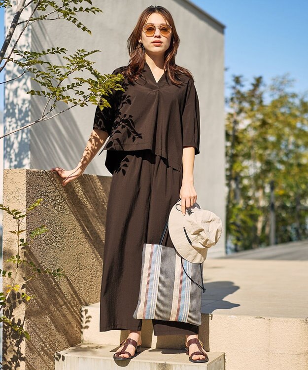 ANY 楽映えストレートパンツ ブラウン