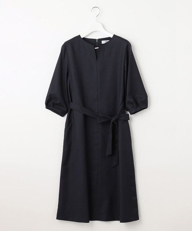 J.PRESS LADIES 【セットアップ対応・洗える・UVケア・速乾】 OXIJEWELストレッチ ワンピース ネイビー系