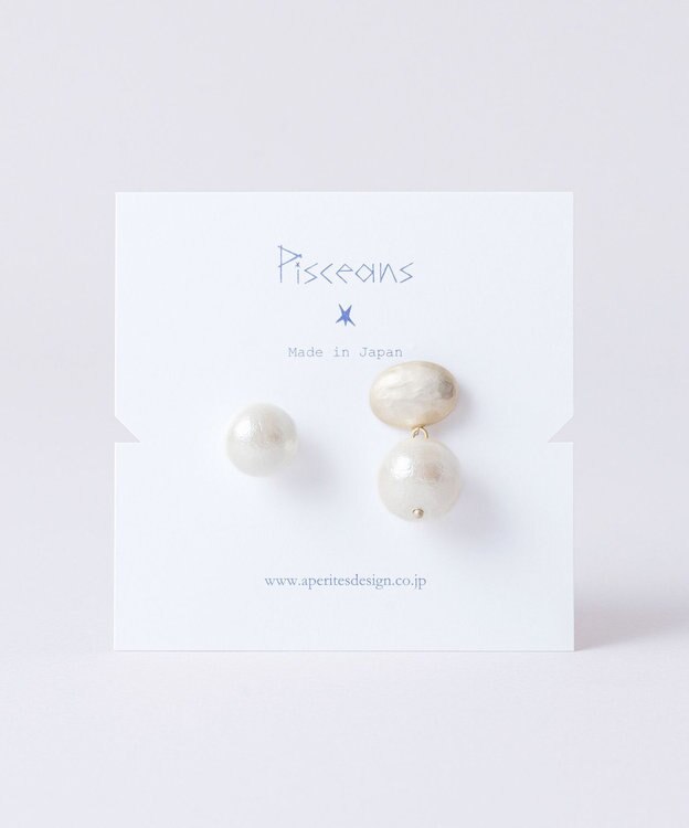 Pisceans オーバルカボション&コットンパール2setブローチ マットゴールド