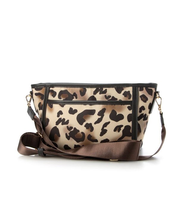 LA BAGAGERIE リサイクルレザー　フラップショルダー レオパード