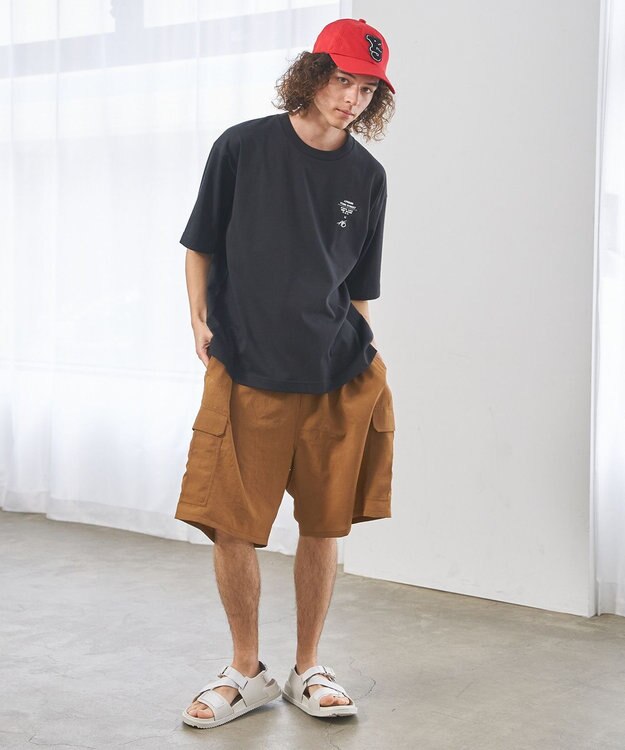J.PRESS YORK STREET 【UNISEX】リネンライクイージーカーゴ ハーフパンツ ブラウン系
