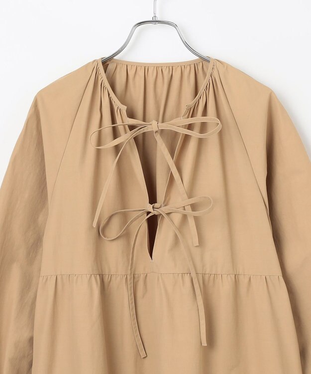 #Newans 【撥水加工/洗濯機可能】〈全身をさりげなくカバー〉リラクシーティアードワンピース ベージュ