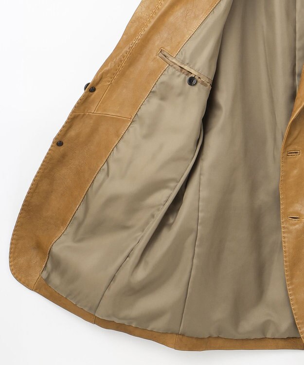 JOSEPH ABBOUD 【キングサイズ・スペインラム使用】 ナチュラルレザージャケット キャメル系