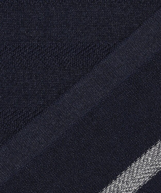 JOSEPH ABBOUD 【エコ素材/軽量/通気性/速乾性】ペーパーヤーンニット Ｔシャツ ネイビー系