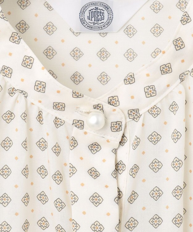 J.PRESS LADIES L 【洗える】 ジオメトリック スタンドカラー ブラウス アイボリー系5