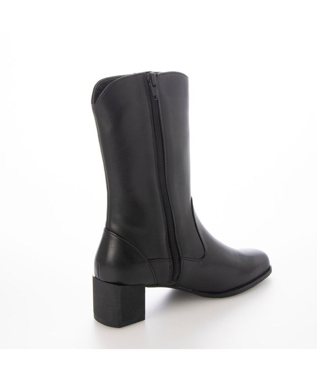 ing <ing>チャンキーヒールショートブーツ ブラック