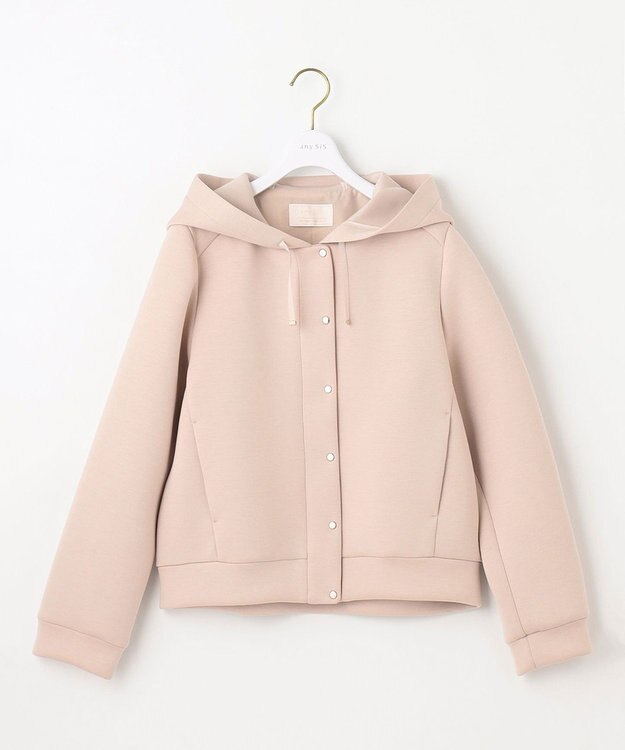 ANY SIS L 【洗える】スフレダンボール ブルゾン アイボリーベージュ