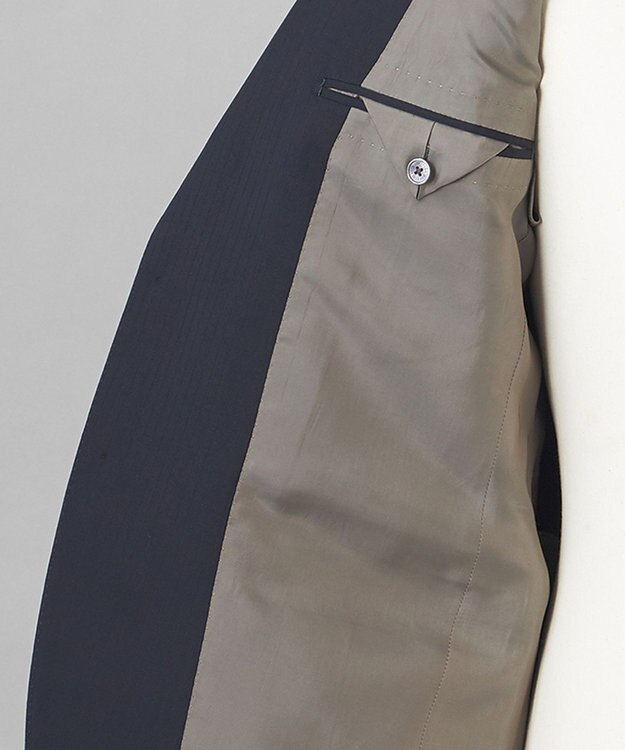 GOTAIRIKU オールシーズン対応【御幸毛織】WOOL×SOLOTEX ストレッチスーツ（ネイビーストライプ） ネイビー系1