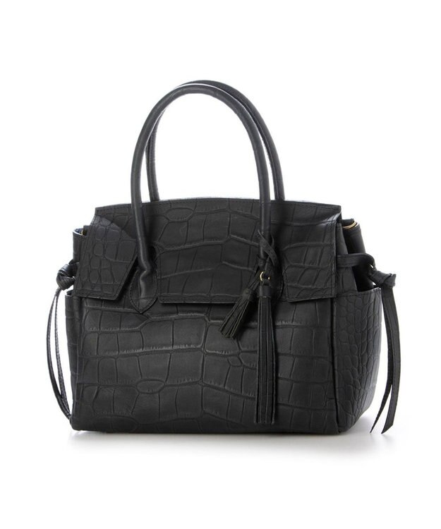 UNBILLION 【テレビ ドラマ着用アイテム】perche 姫路オイルレザーフラップ付きトートバッグS クロコネイビー