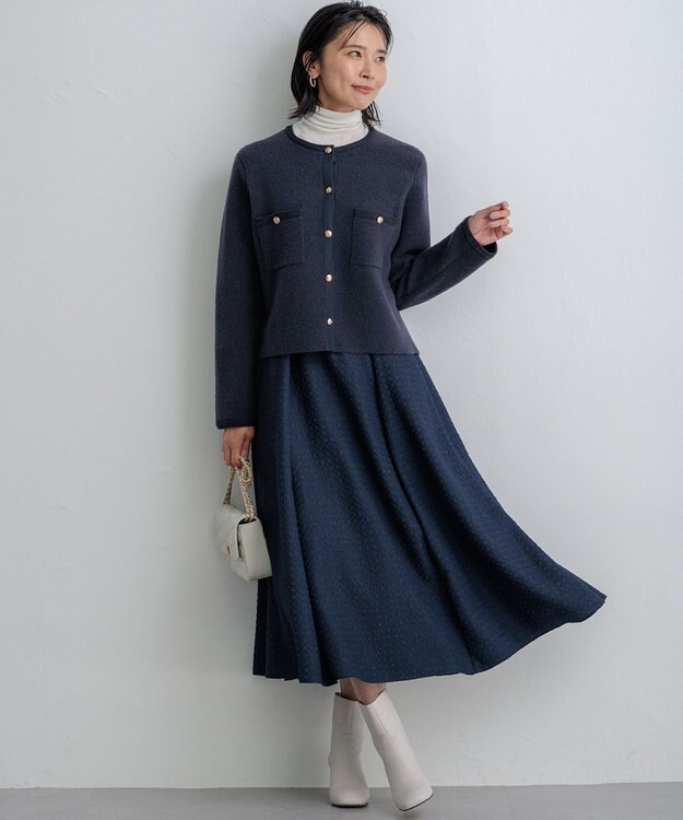 23区 S 【Oggi1月号/CLASSY.11月号掲載】スムージーコットン タートルネック ニット ホワイト系