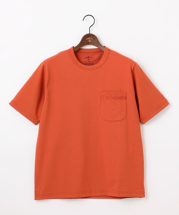 JOSEPH ABBOUD MOUNTAIN 【MADE IN JAPAN/吸水速乾/男女兼用】プレーティング天竺アウトドア Tシャツ オレンジ系
